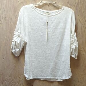 Max Studio Elbow Sleeve White Oversized Blouse Size XS